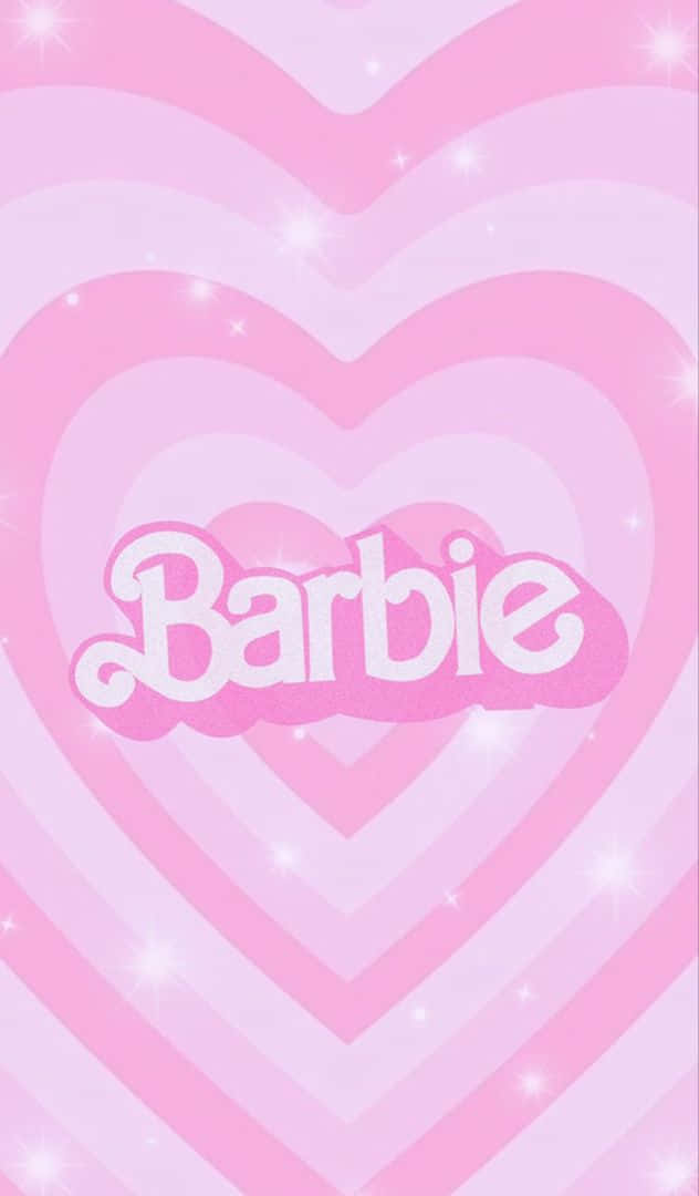 Pink Barbie Heart Background Wallpaper