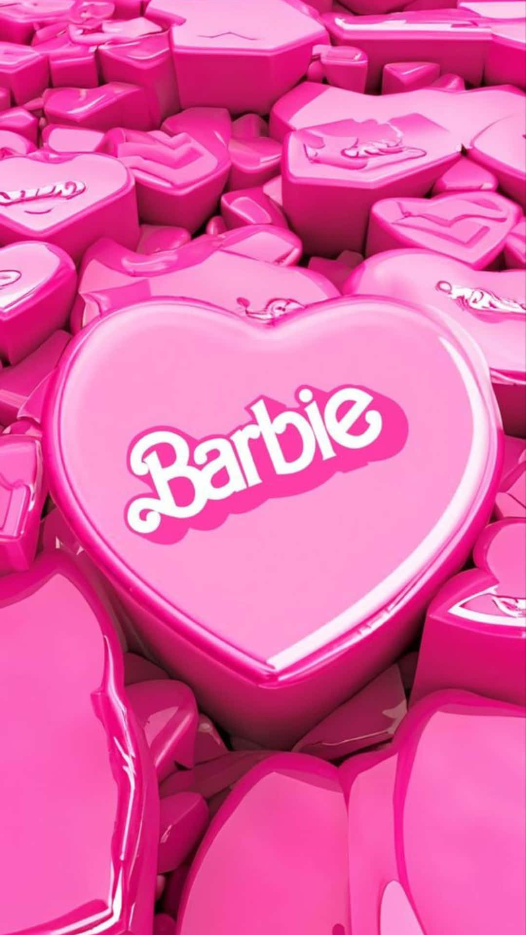 Pink Barbie Heart Containers Aesthetic Wallpaper