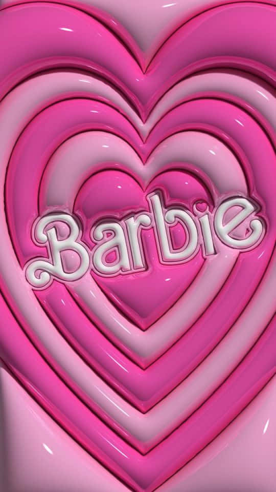 Pink Barbie Heart Logo Wallpaper