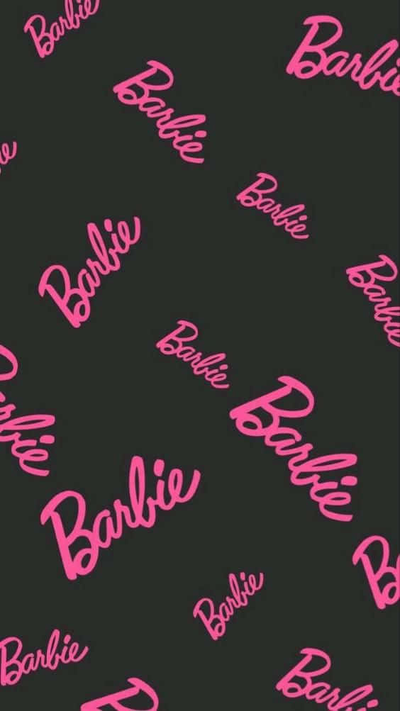 Pink Barbie Logo Pattern Wallpaper