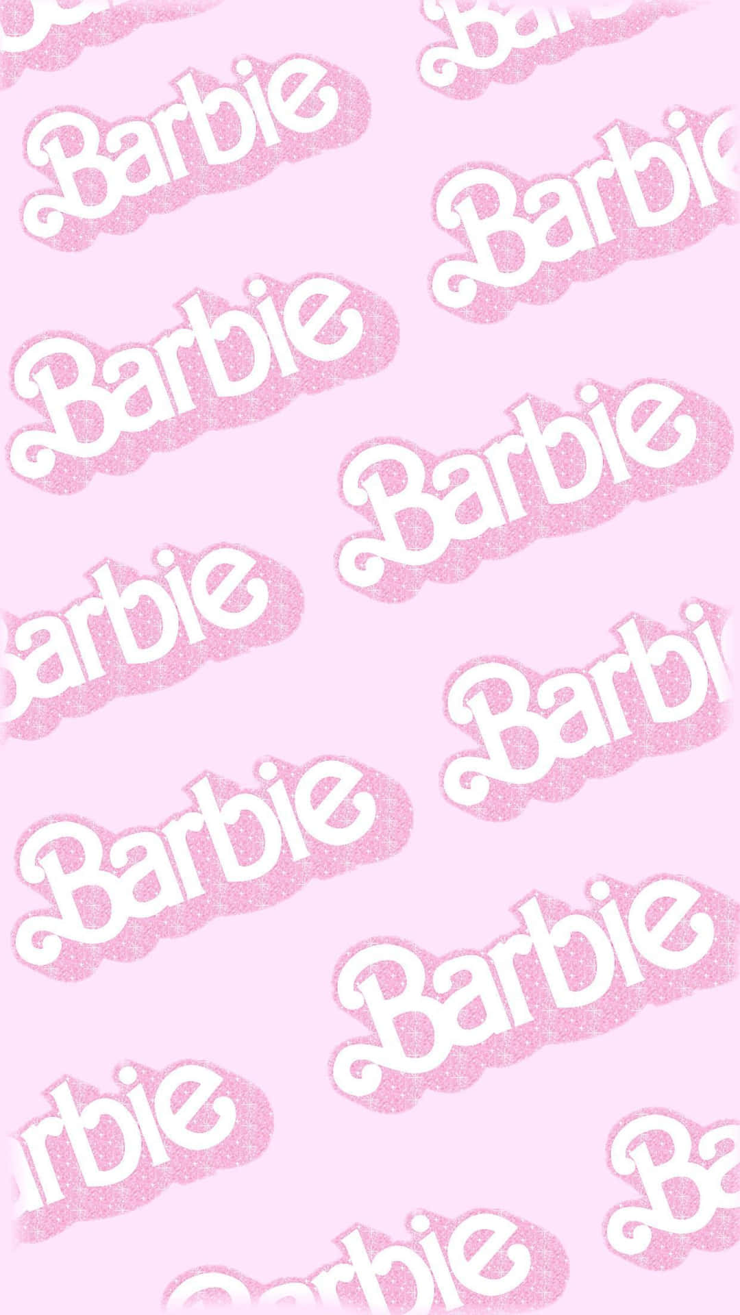 Pink Barbie Logo Pattern Wallpaper Wallpaper