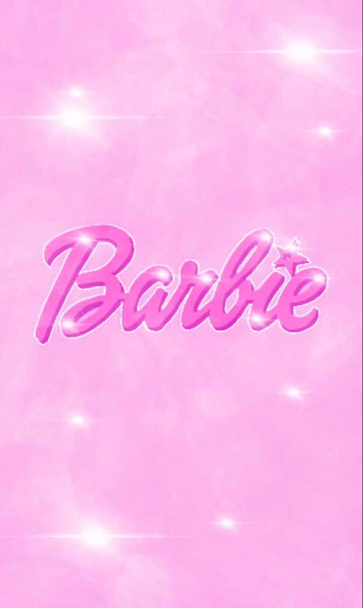 Pink Barbie Logo Sparkle Background Wallpaper