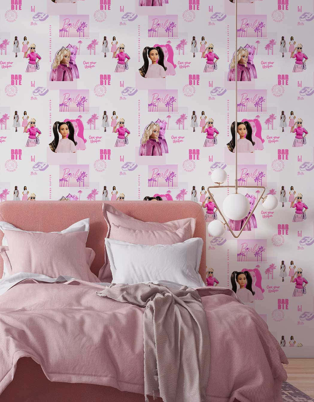 Pink Barbie Themed Bedroom Wallpaper Wallpaper