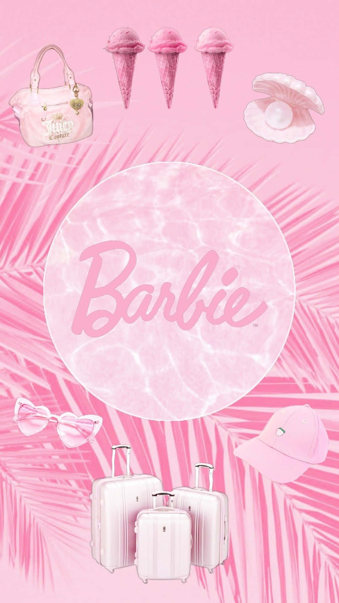 Pink Barbie Themed Collection Wallpaper