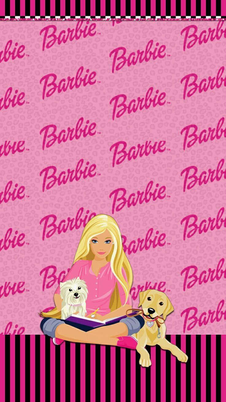 Pink Barbie With Pets Wallpaper