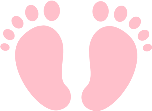 Pink Barefoot Prints Graphic PNG
