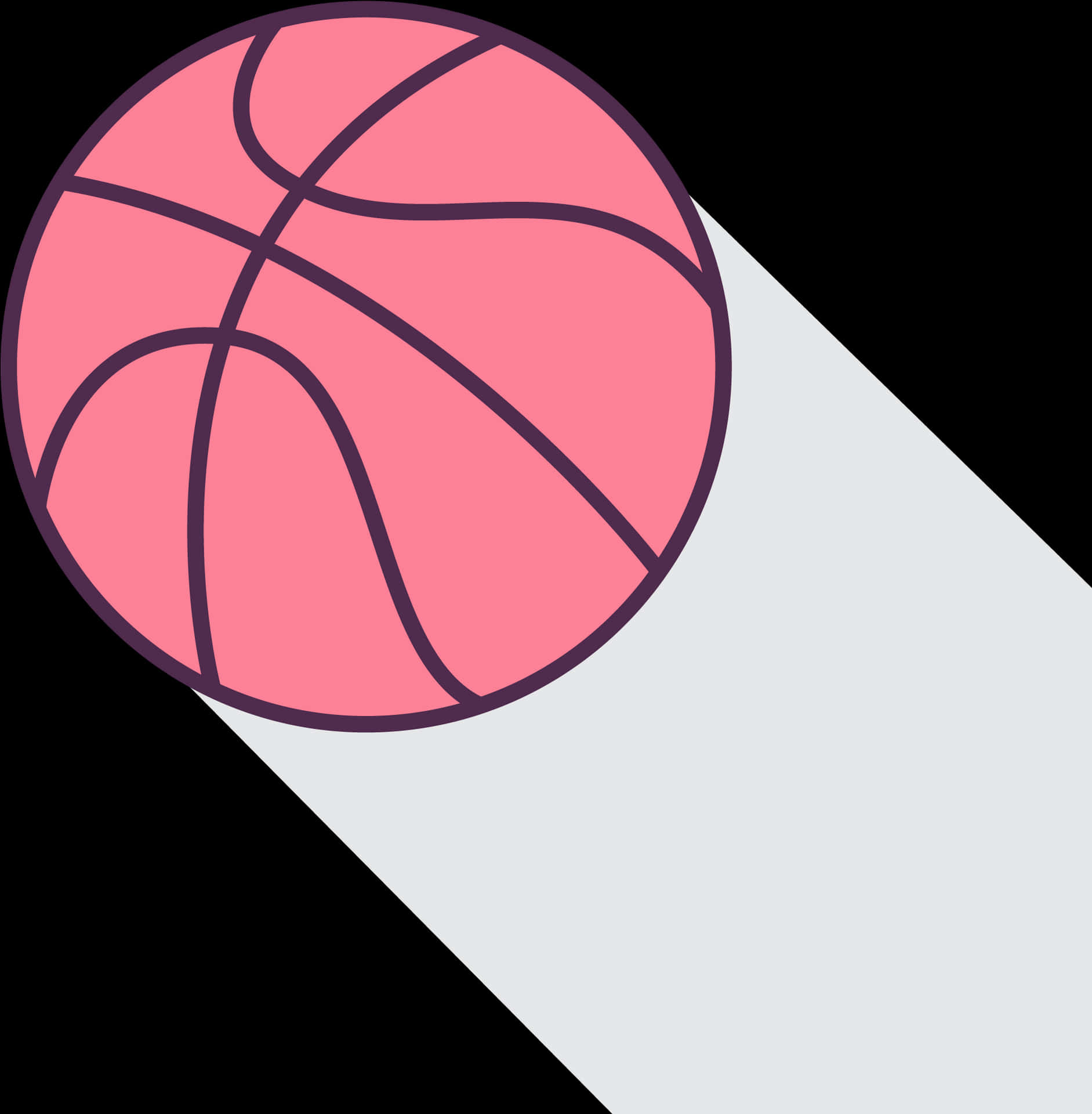 Pink Basketball Vector Illustration PNG