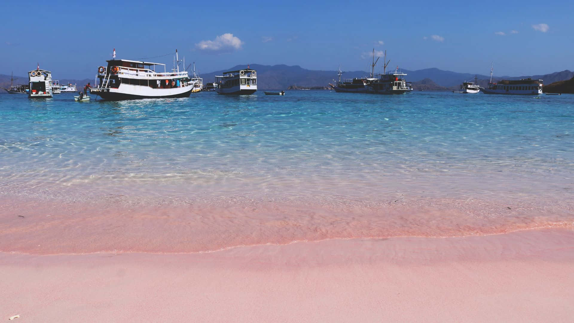 Stunning Pink Beach Paradise Wallpaper