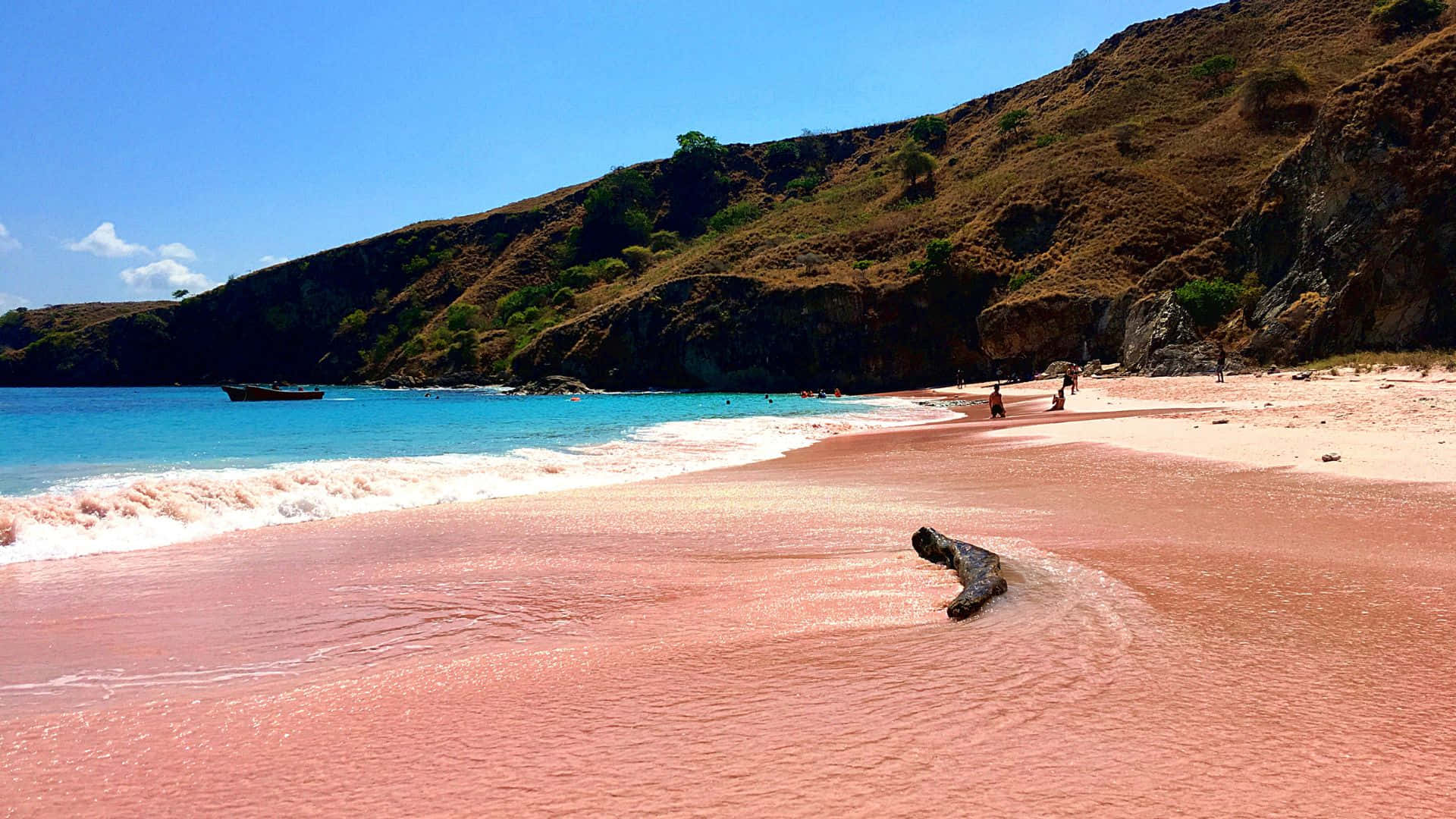 Stunning Pink Beach Paradise Wallpaper
