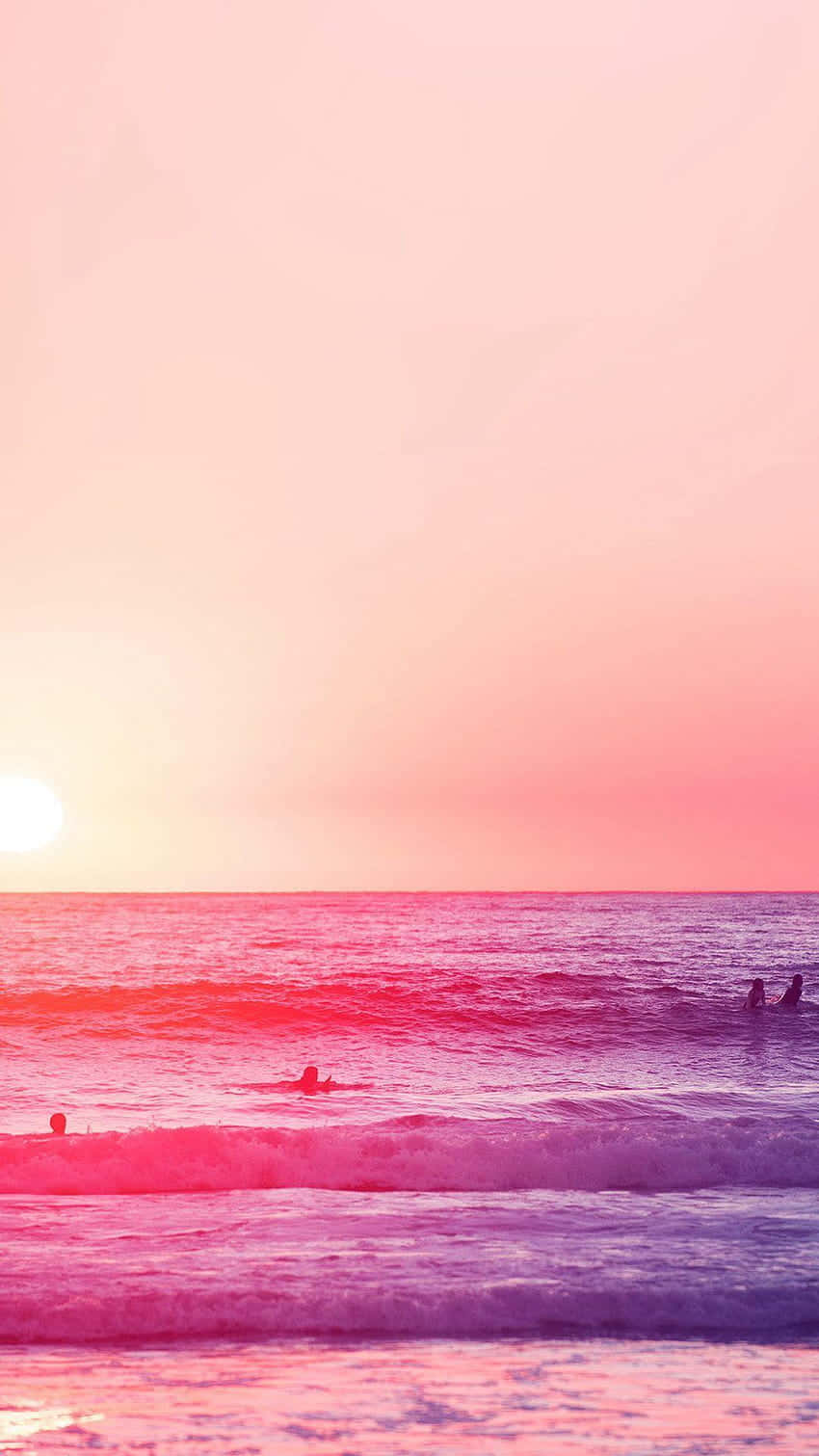Entspannenan Einem Pinkfarbenen Strand Wallpaper