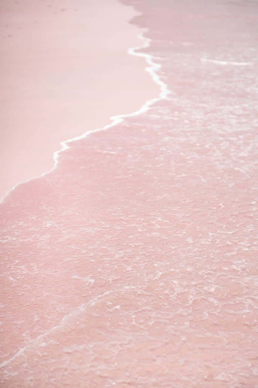 A view of a stunning pink sunset beach. Wallpaper