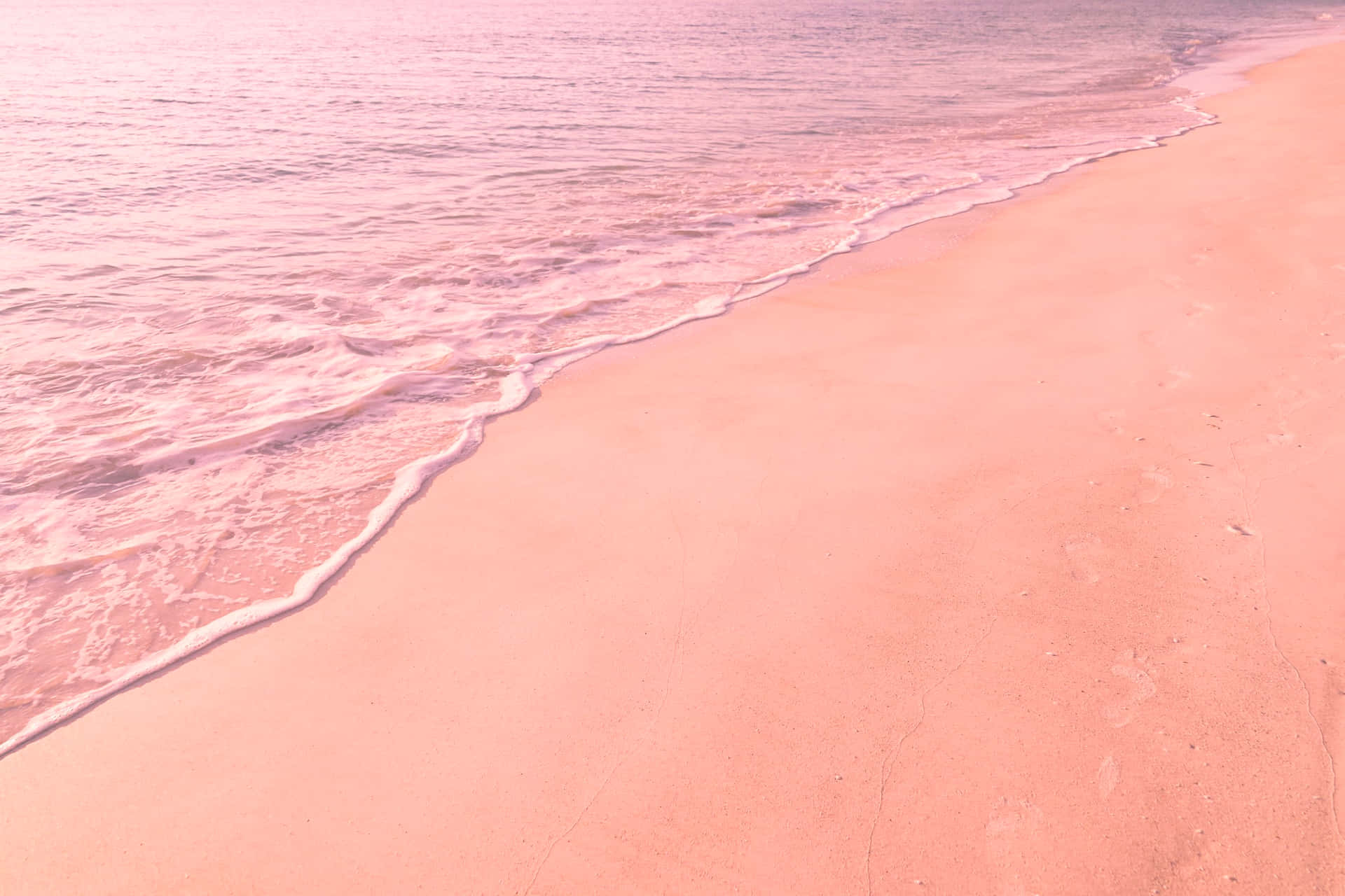 “Vidunderen af naturen: Et rosa strand æstetik” Wallpaper
