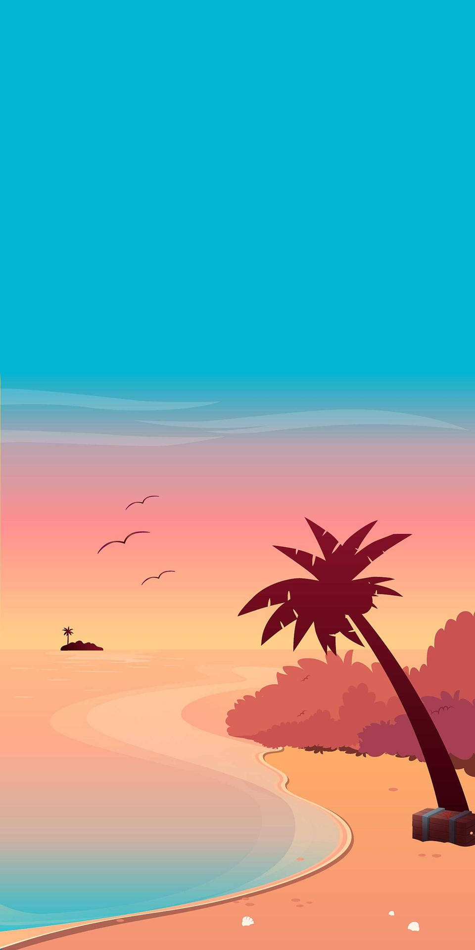 Download Pink Beach Art Summer Iphone Wallpaper 