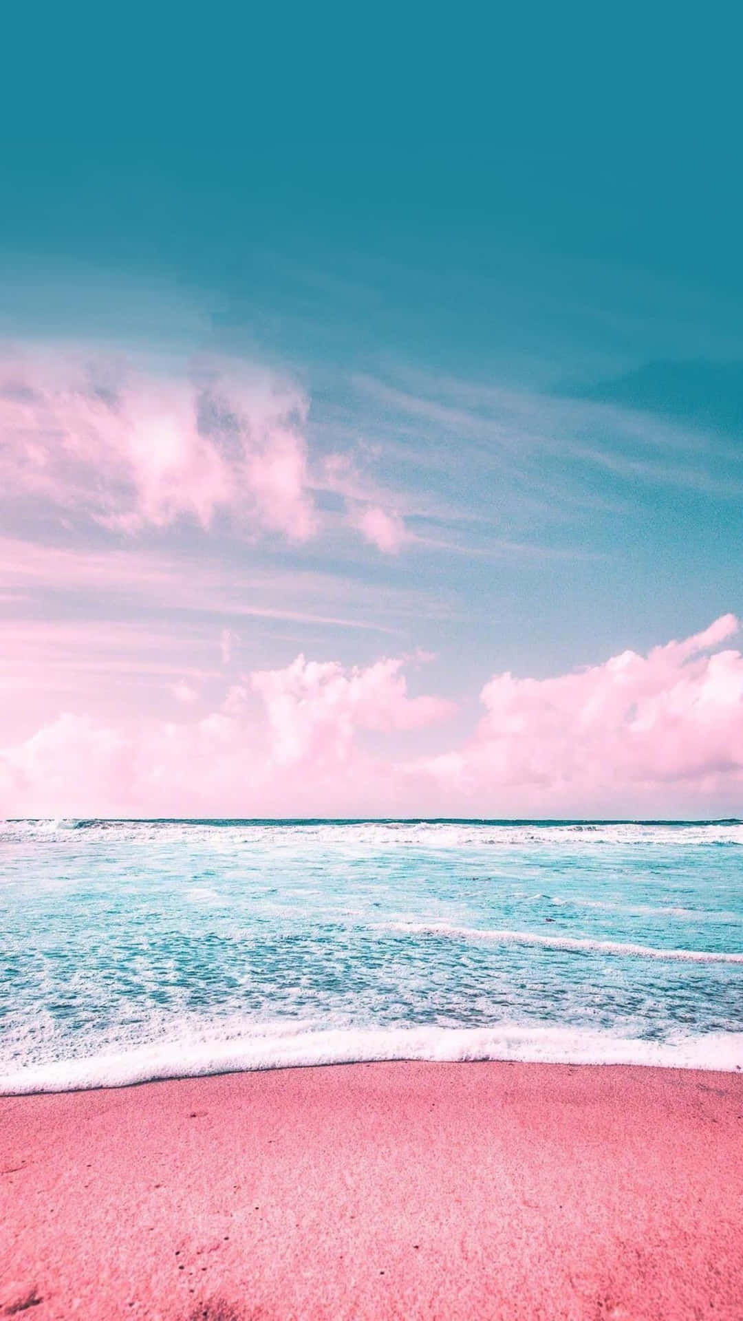 Slappe af i paradis med en smuk pink strand solnedgang. Wallpaper