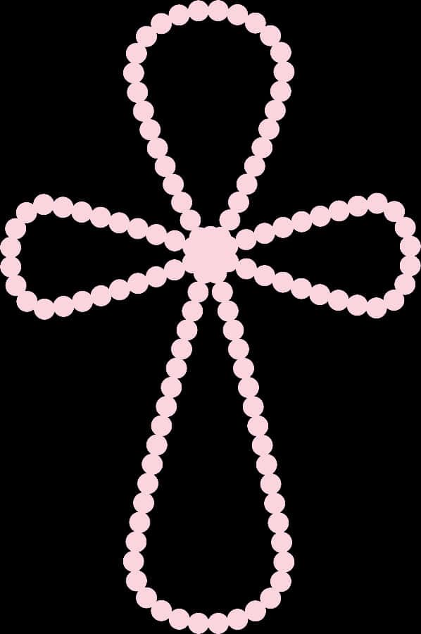 Pink Beaded Cross Graphic PNG