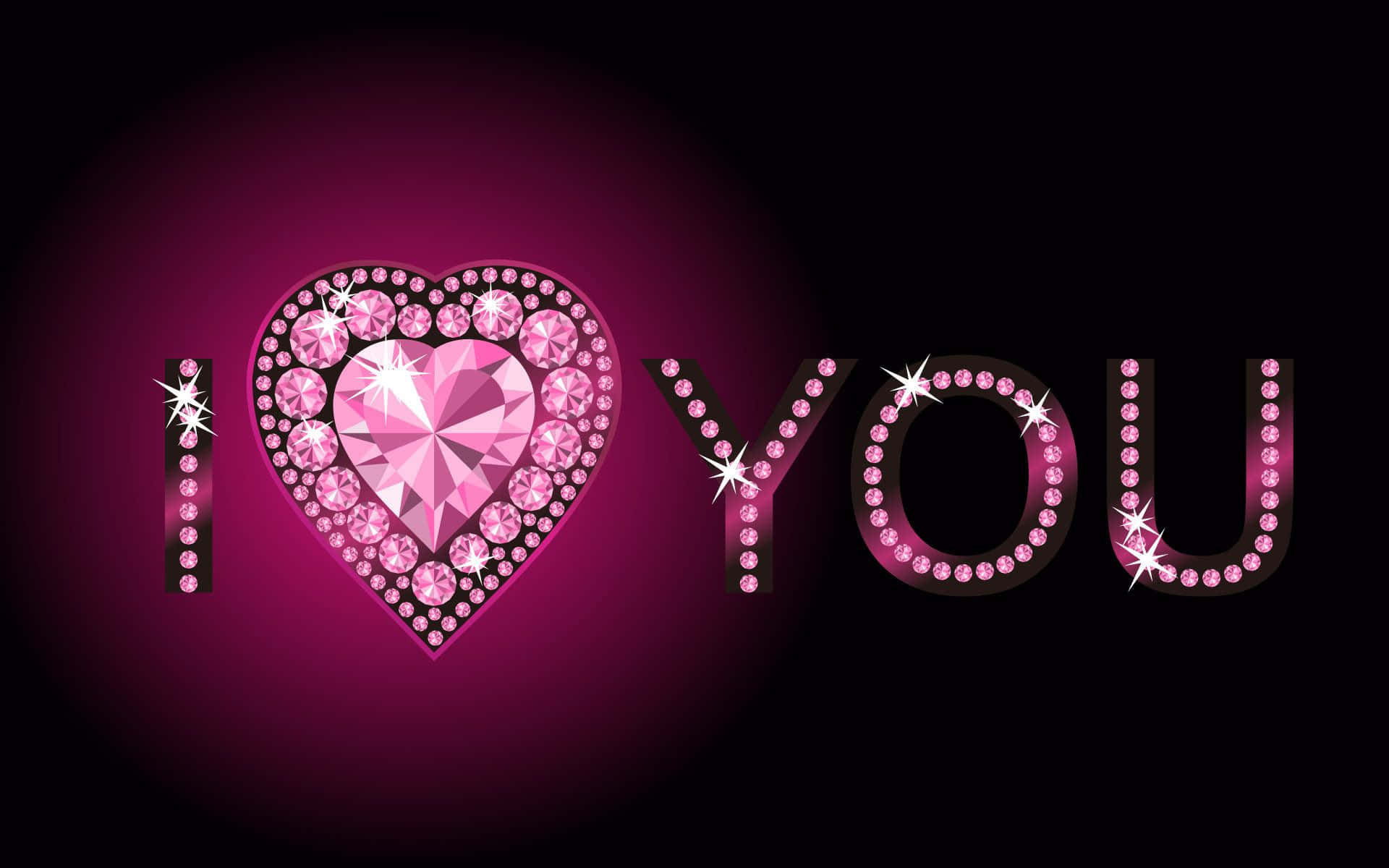 Pink Bejeweled I Heart Pfp Wallpaper