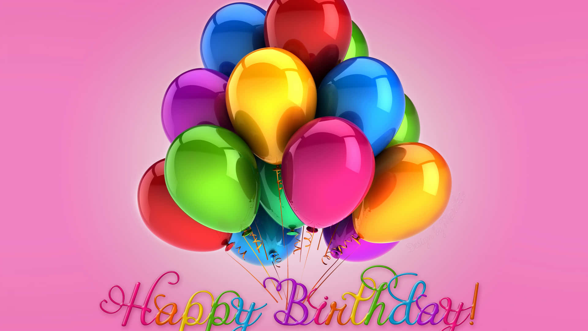 Colorful Pink Birthday Wallpaper