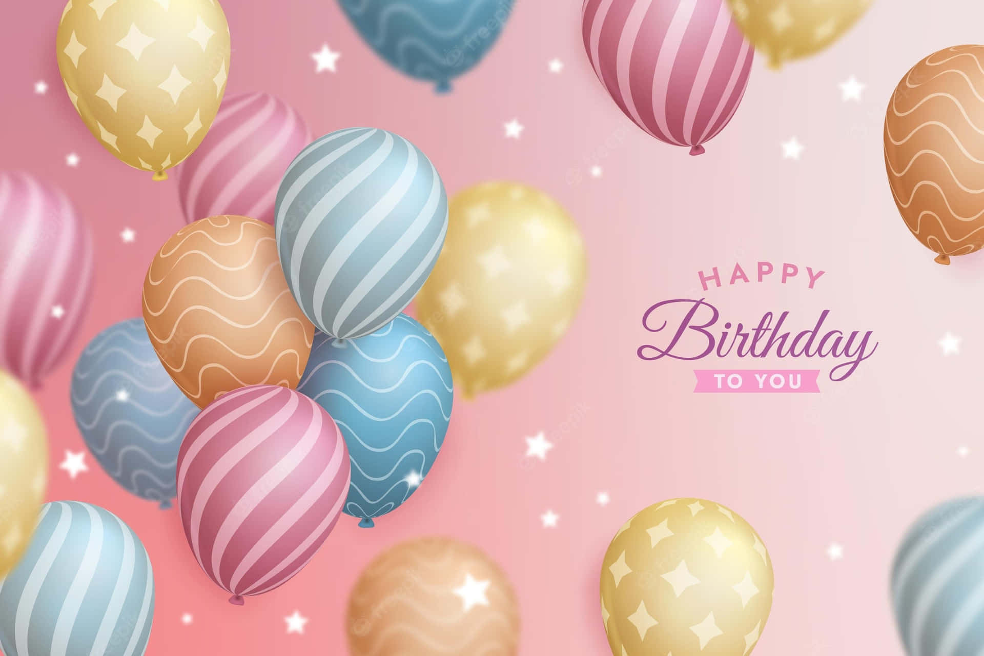 Bildfärgglada Födelsedagsballonger I Vackra Nyanser Av Rosa. Wallpaper