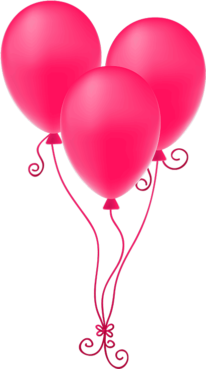 Pink Birthday Balloons Transparent Background PNG