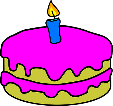 Pink Birthday Cake Cartoon PNG