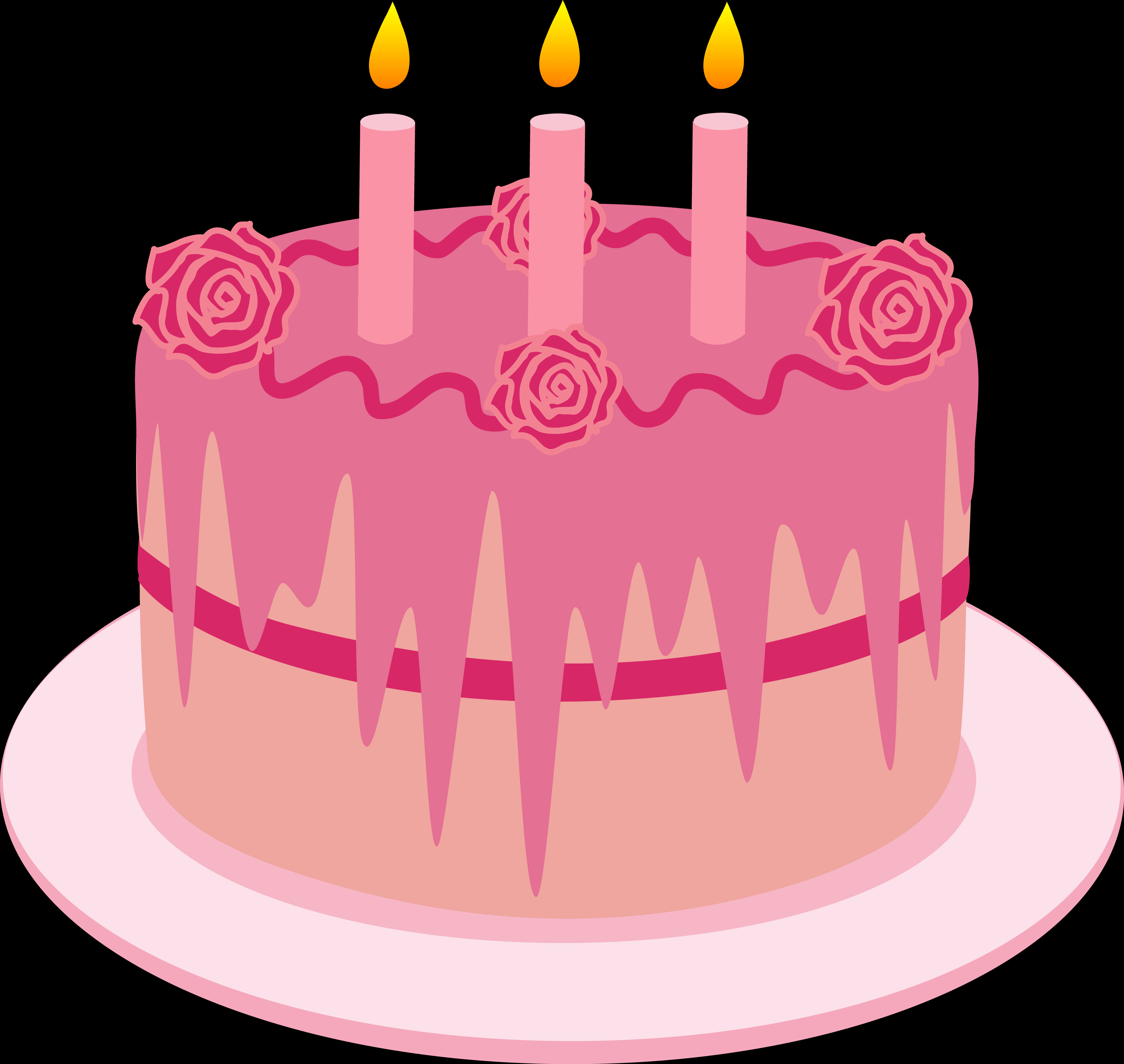 Pink Birthday Cake Illustration PNG