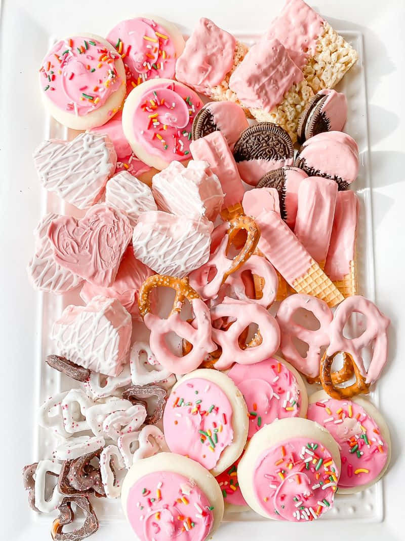 Pink Biscuits Dessert Valentines Pictures