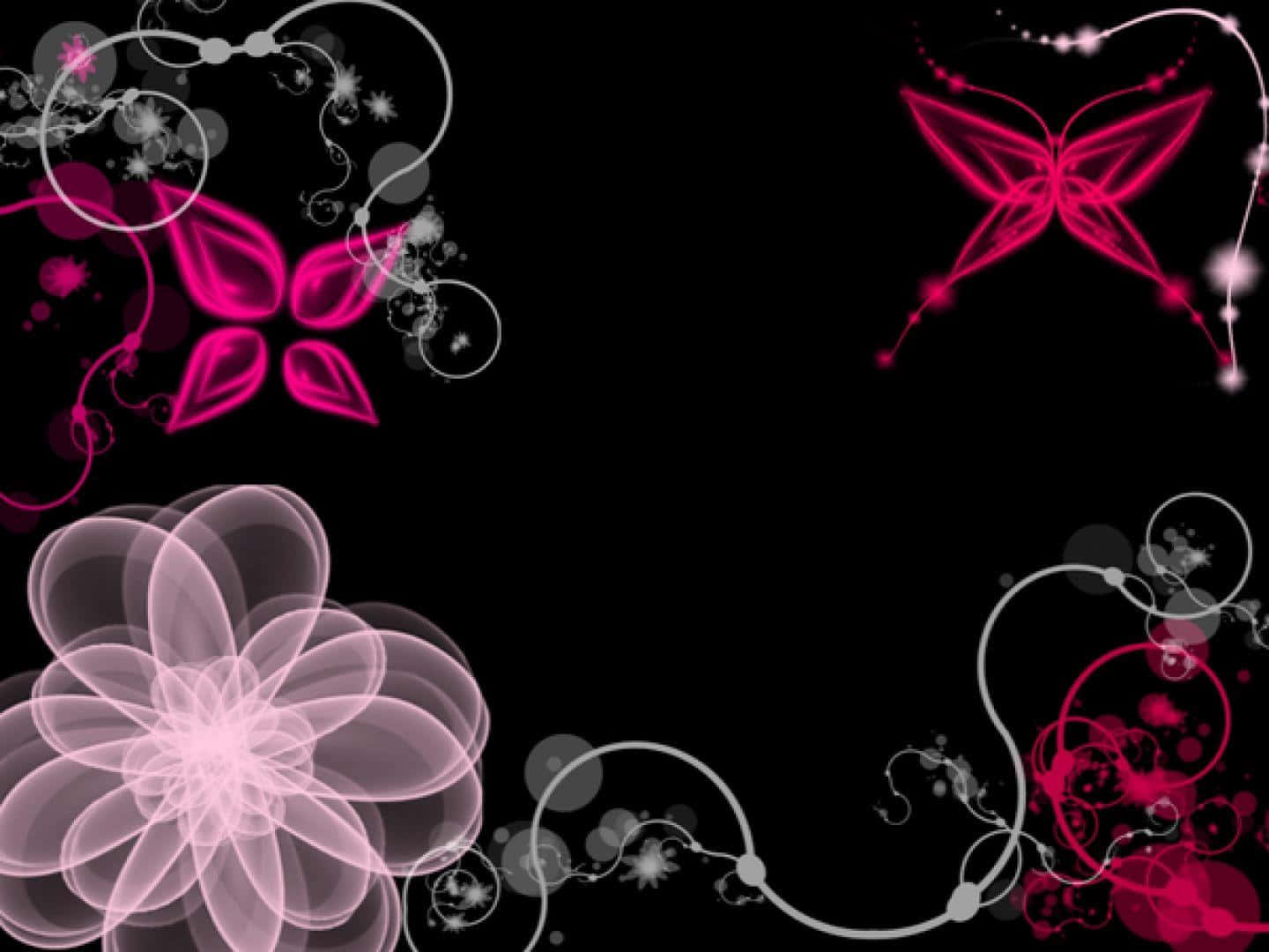 Pink And Black Floral Wallpaper