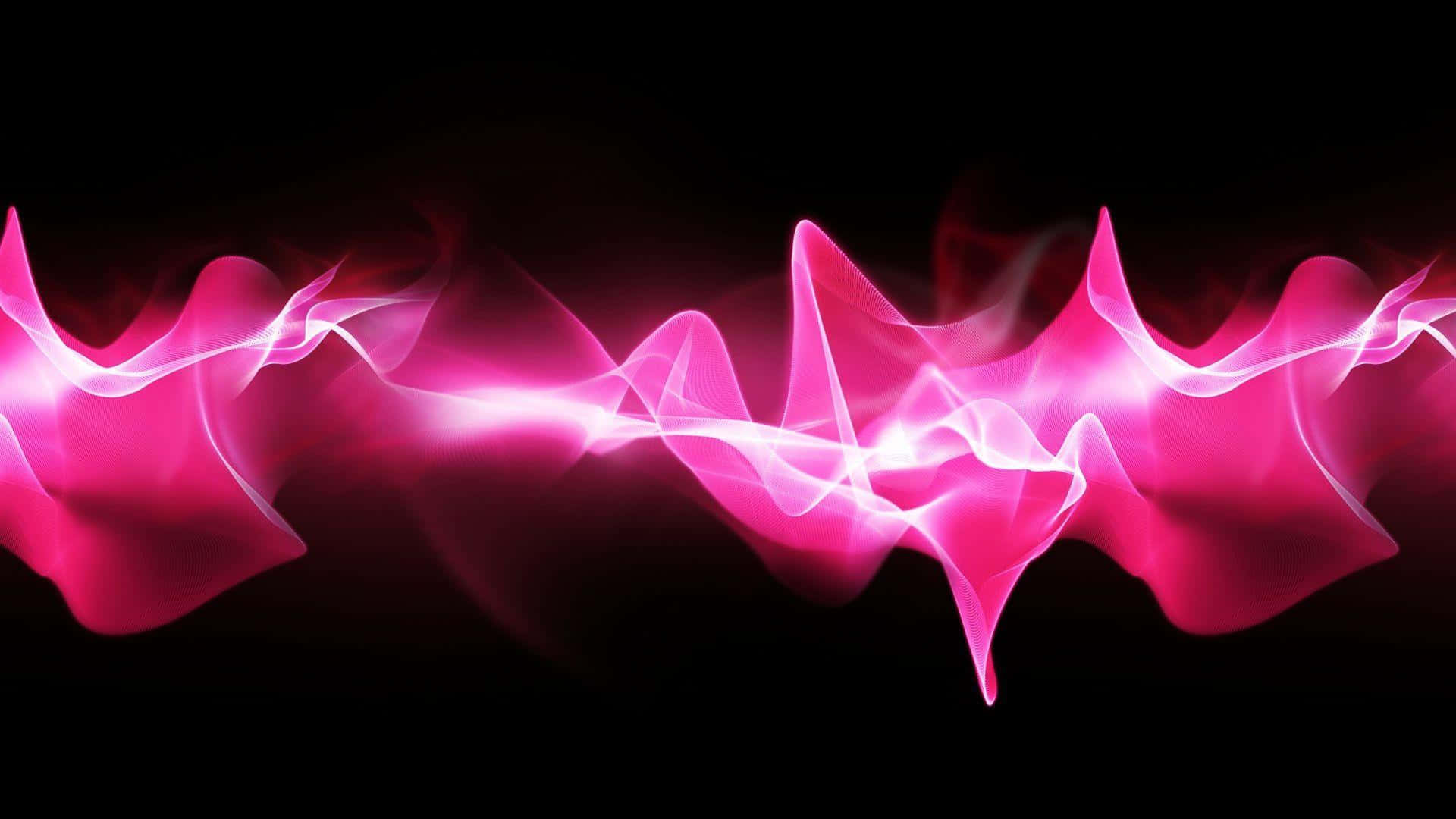 Pink Sound Wave On Black Background