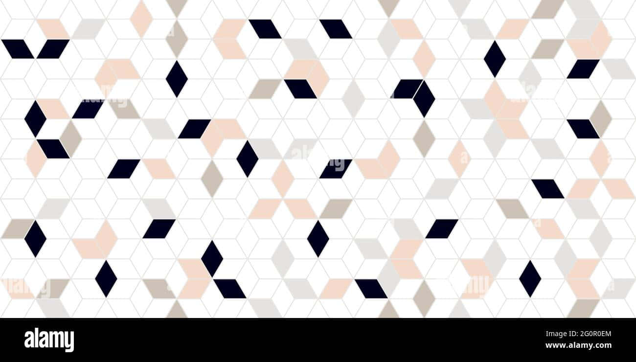Patróngeométrico Con Triángulos Negros, Blancos Y Rosados - Imagen De Stock Fondo de pantalla