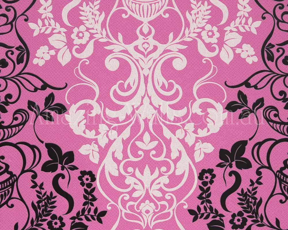 Abstract Pink, Black, and White Swirls Wallpaper