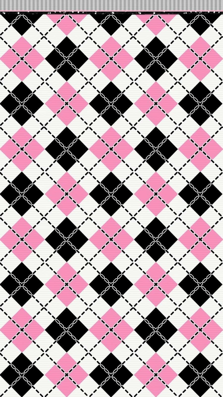 A vibrant and bold combination of pink, black and white Wallpaper