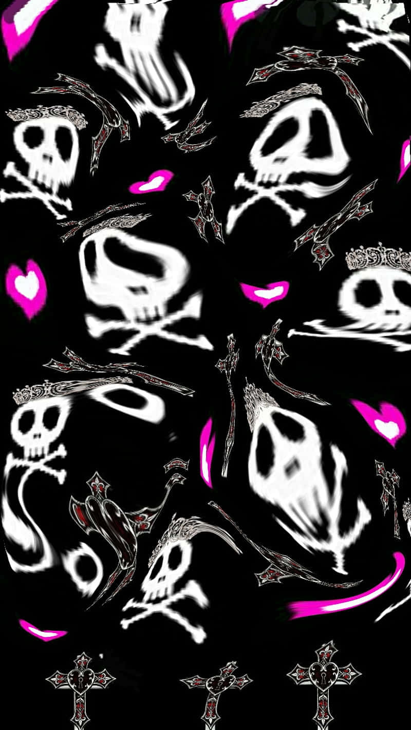 Unapaleta De Colores Contrastantes En Rosa, Negro Y Blanco Crea Una Visual Única. Fondo de pantalla