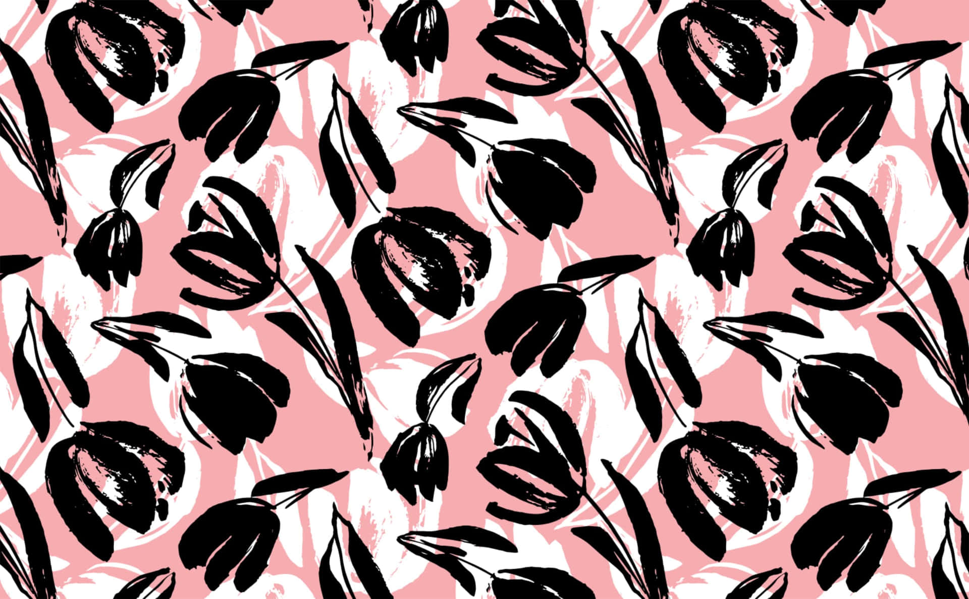 Abstraktion af farve i pink, sort og hvid Wallpaper