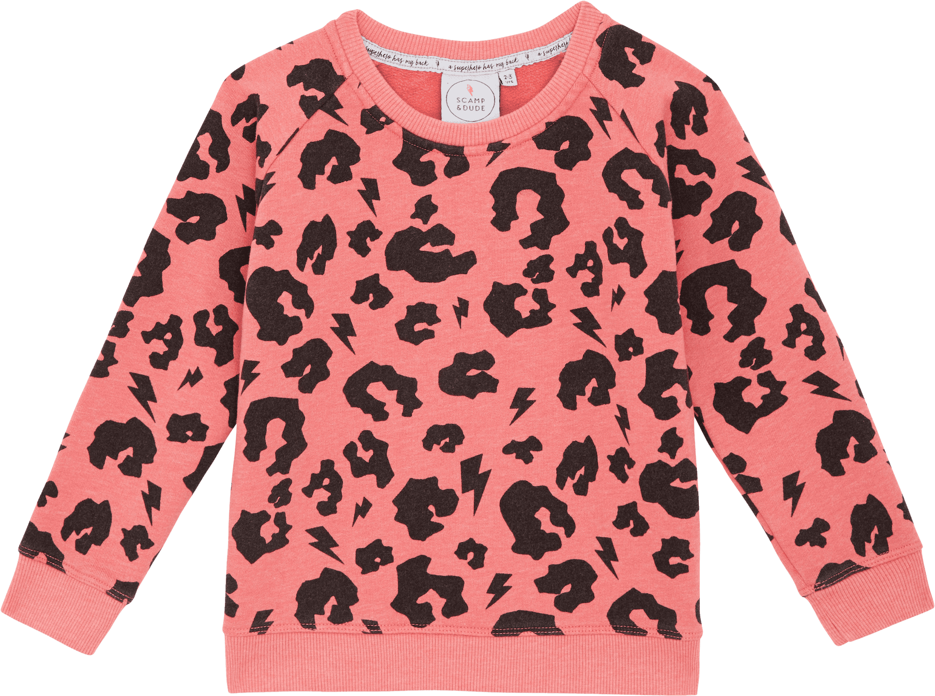 Pink Black Animal Print Sweater PNG
