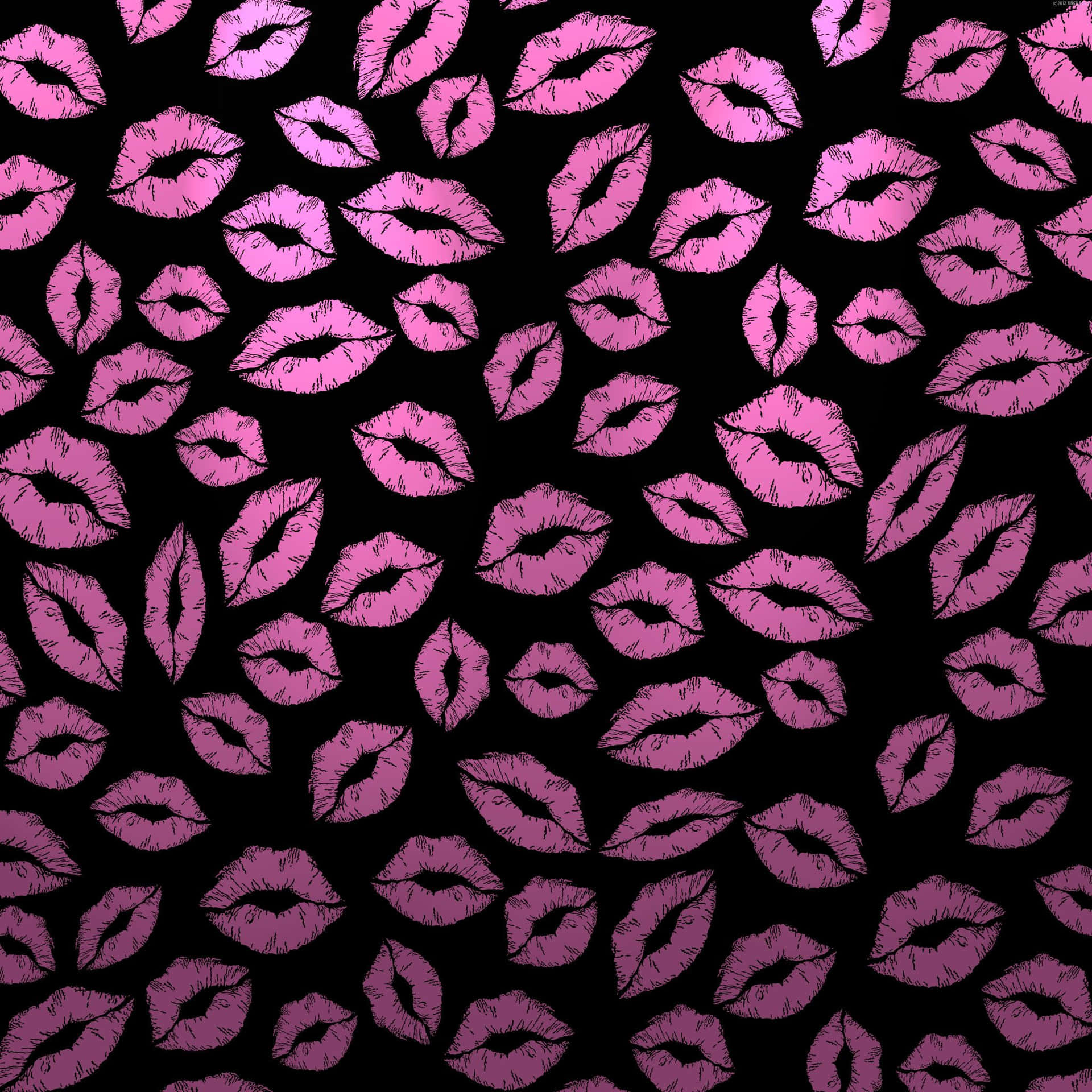 Pink Black Kiss Marks Wallpaper