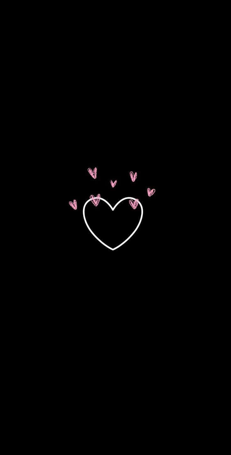 Pink Black Heart Iphone Wallpaper