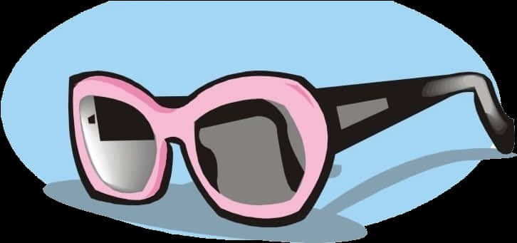 Pink Black Sunglasses Illustration PNG