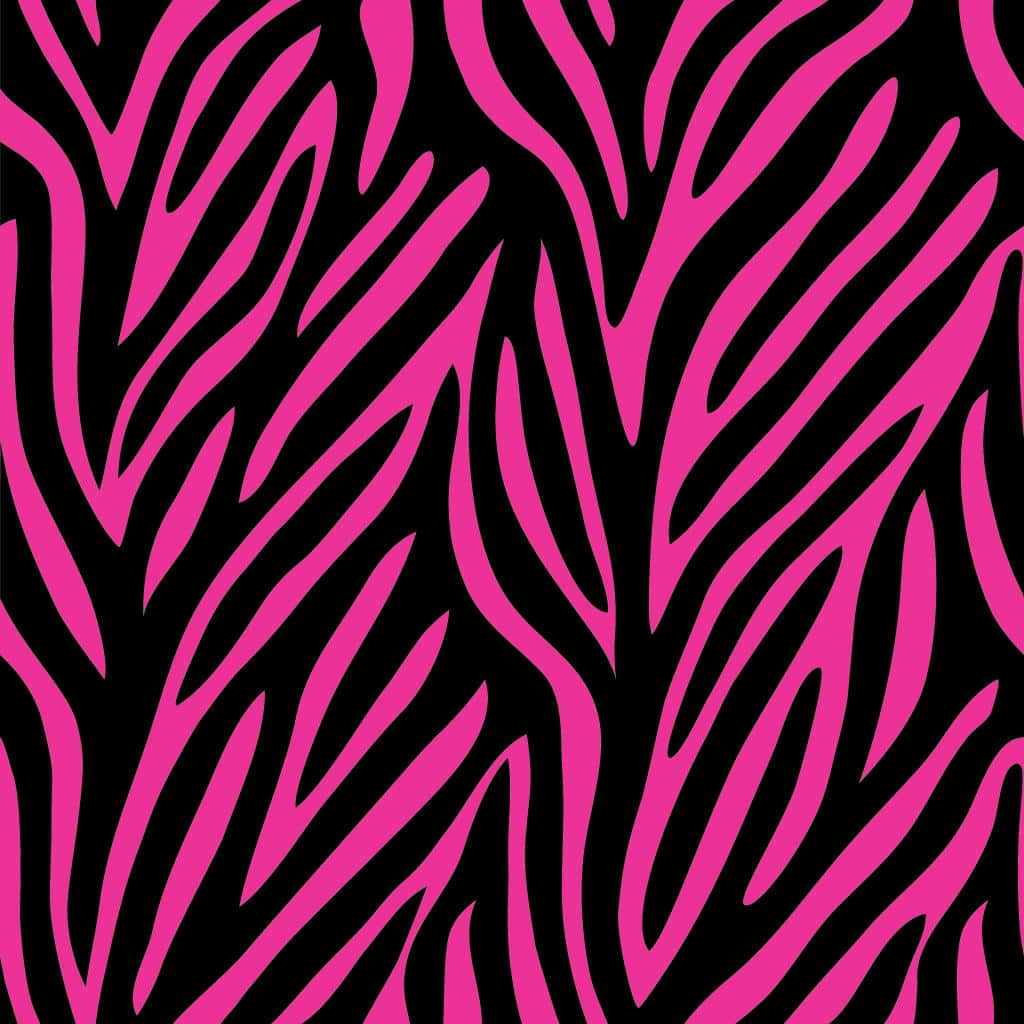 Pink Black Zebra Print Pattern Wallpaper