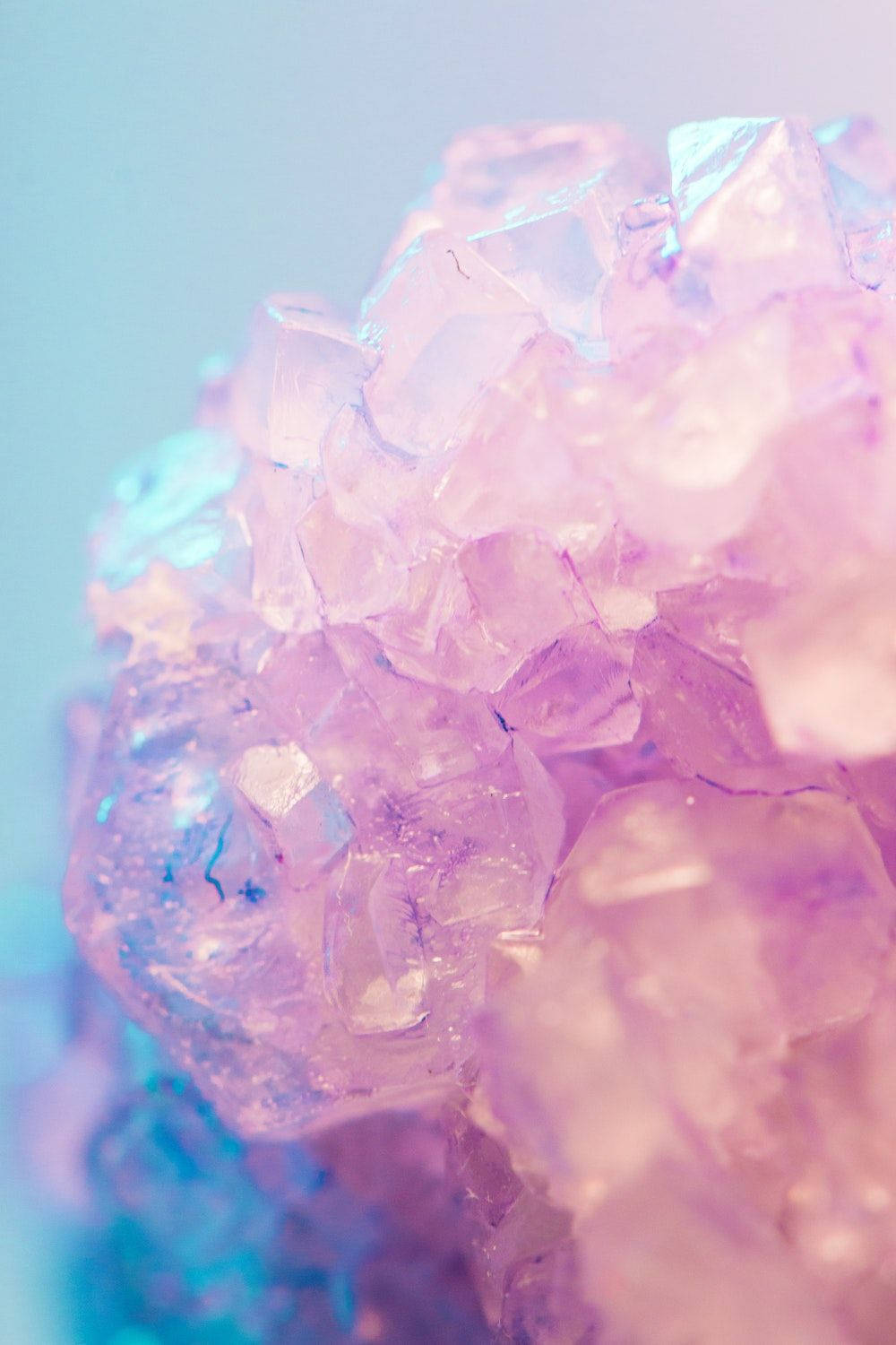 Mystical Pink and Blue Crystal Formation Wallpaper