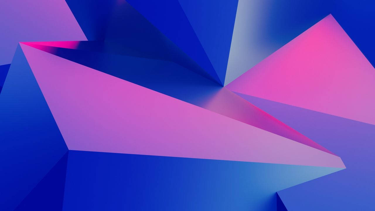 Vibrant Edgy Triangle Art in Pink and Blue Wallpaper