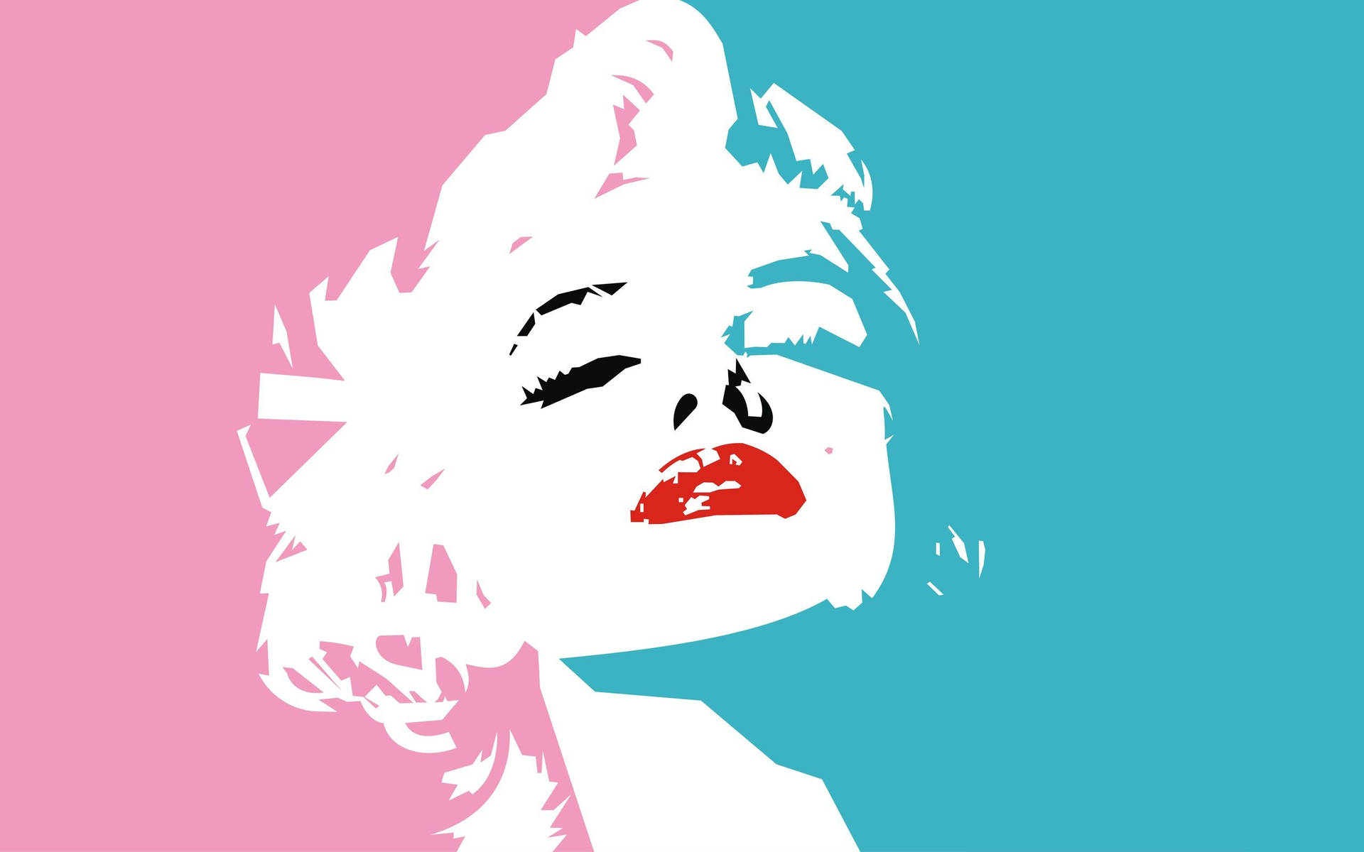 Pink Blue Marilyn Monroe Art Wallpaper