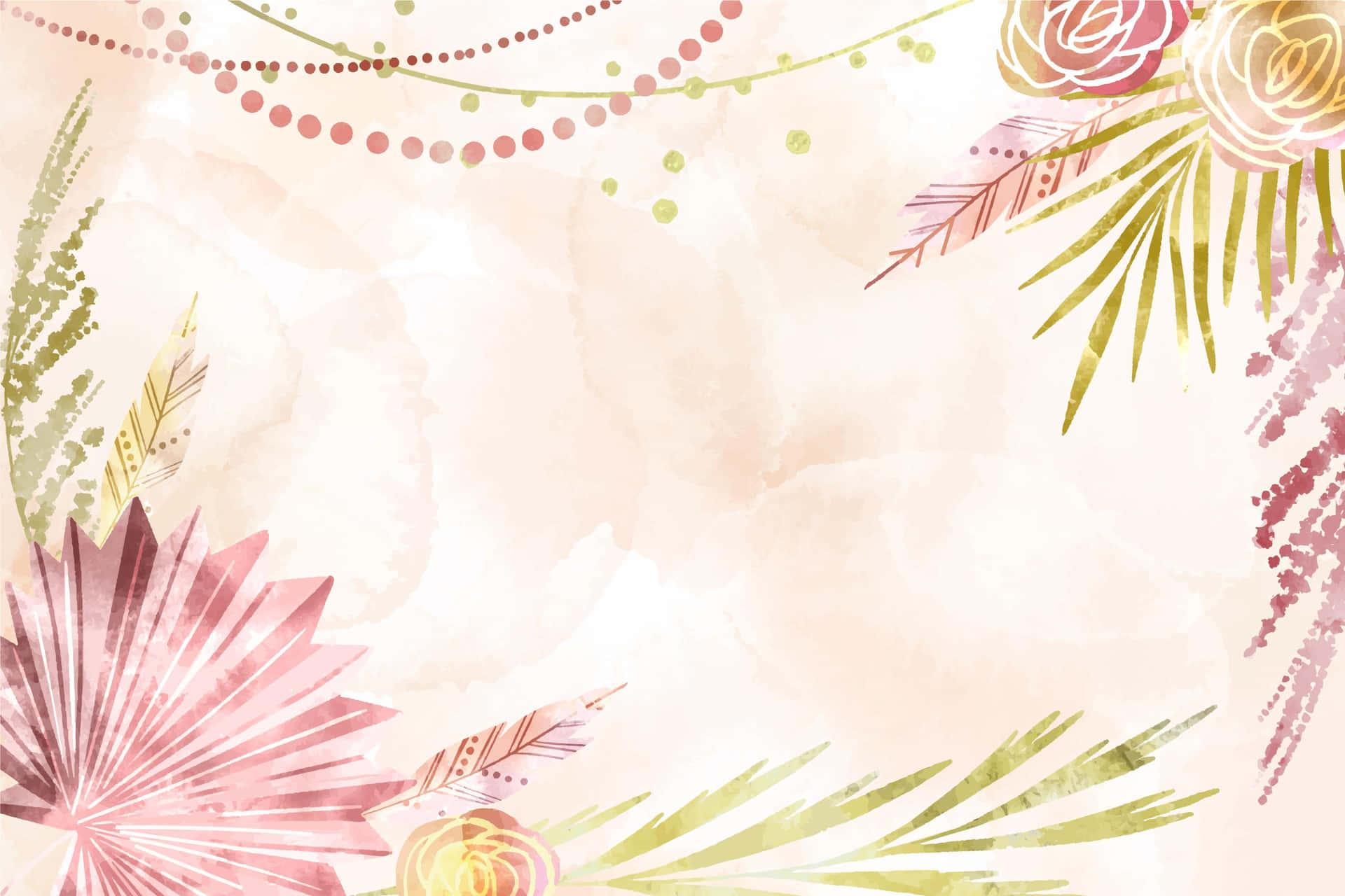 Pink Boho Floral Background Wallpaper