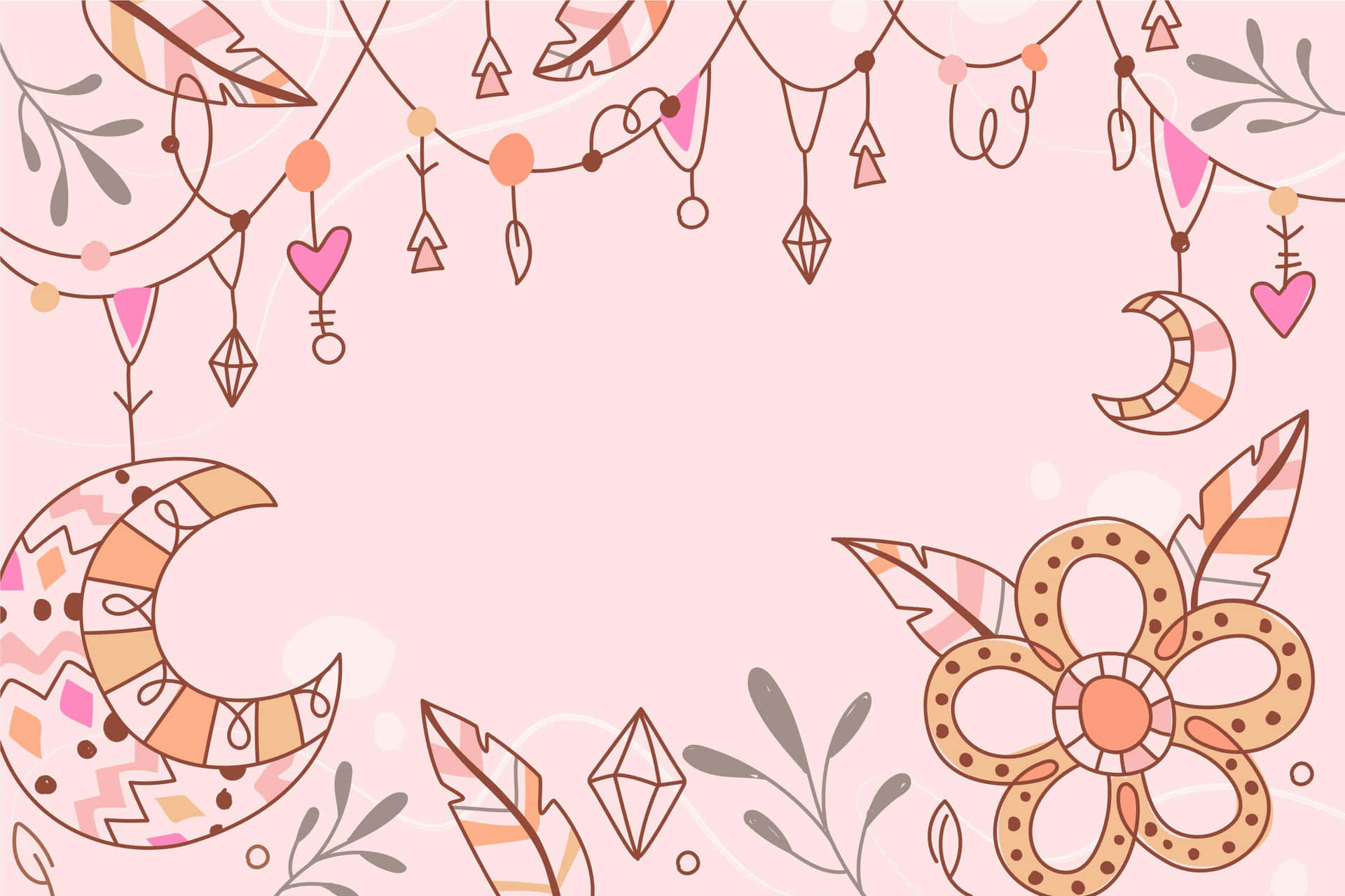 Pink Boho Style Background Wallpaper