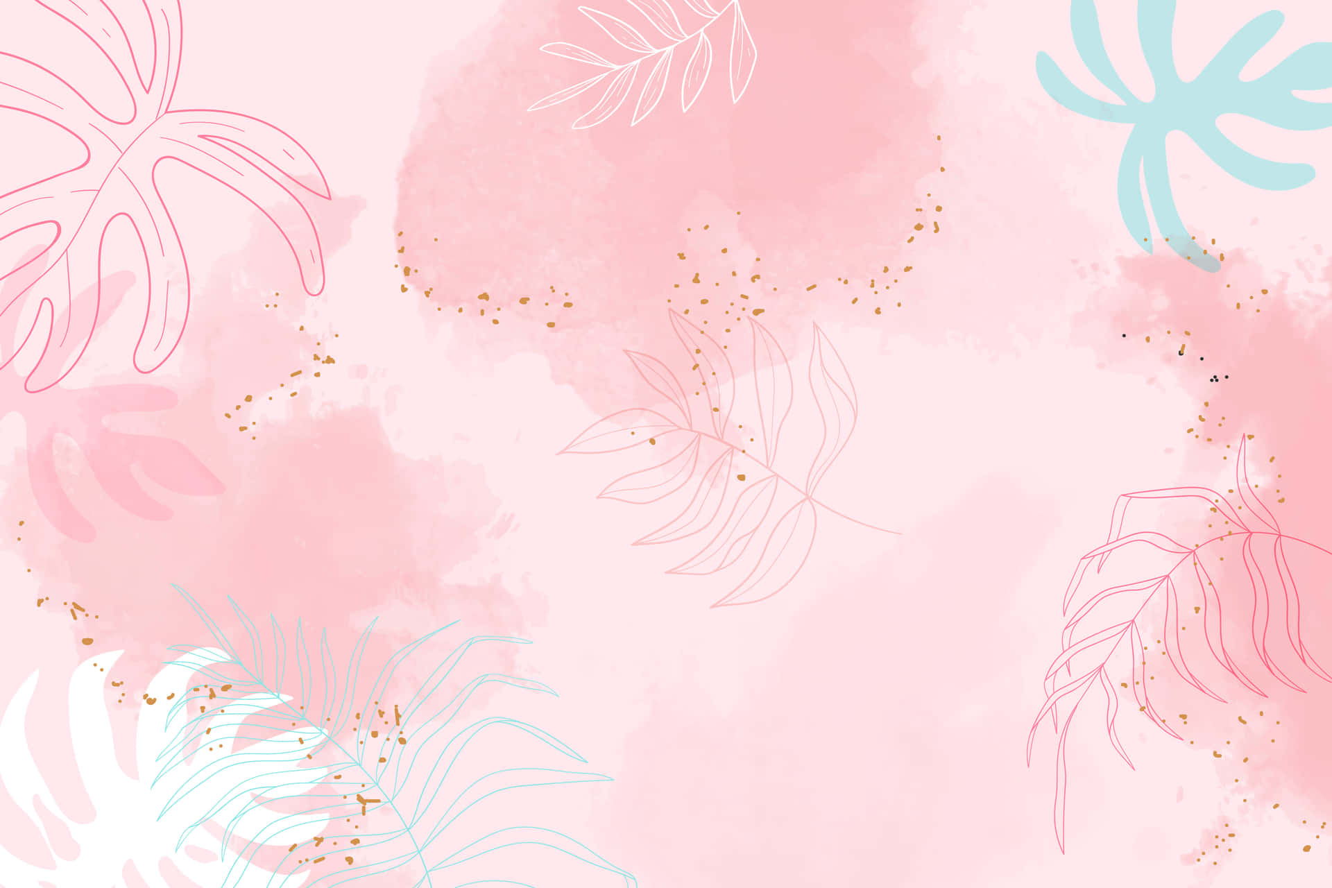 Pink Boho Tropical Background Wallpaper