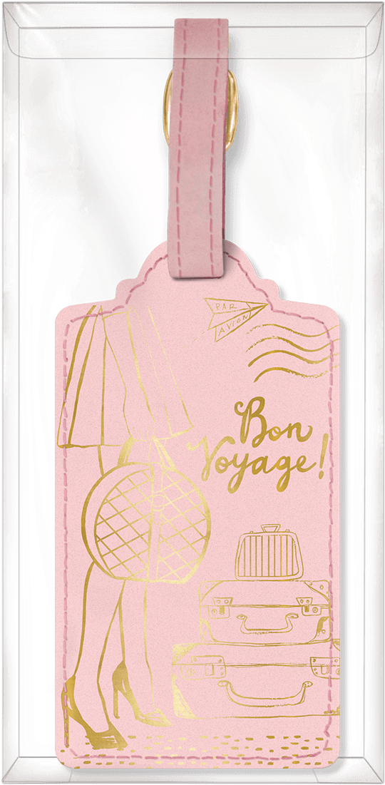 Download Pink Bon Voyage Luggage Tag | Wallpapers.com