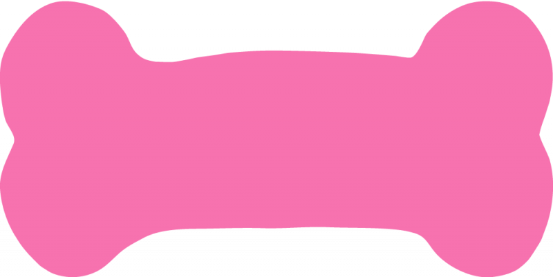 Pink Bone Shape Clipart PNG