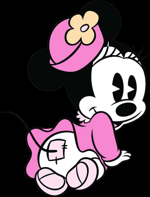 Pink Bow Minnie Mouse Vector PNG
