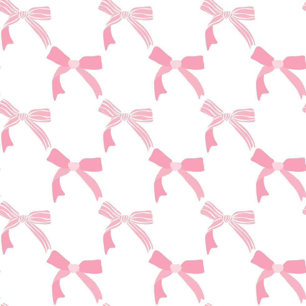 Pink Bow Pattern Background Wallpaper