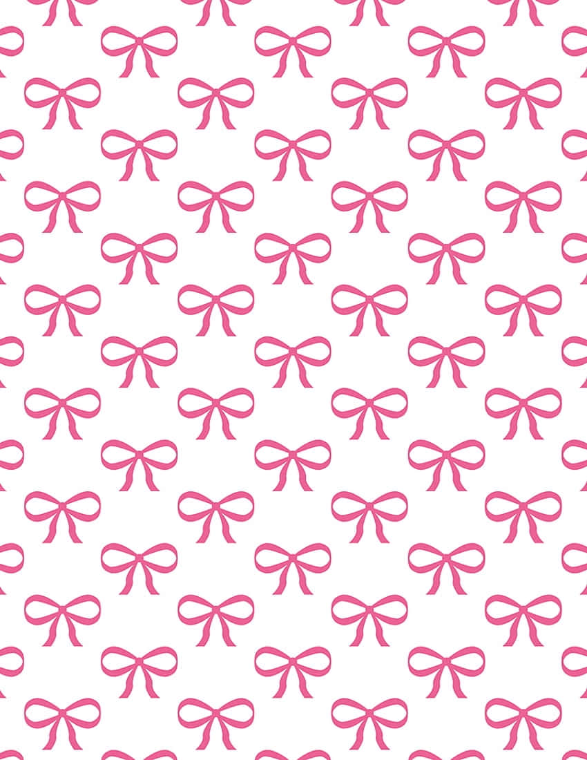 Pink Bow Pattern Background Wallpaper