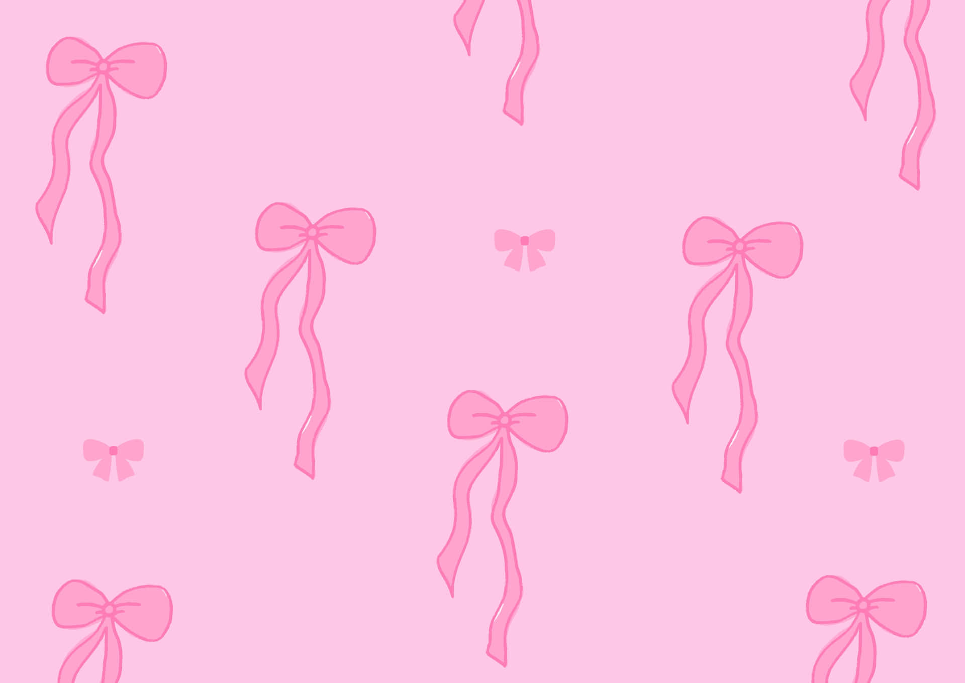 Pink Bows Pattern Background Wallpaper